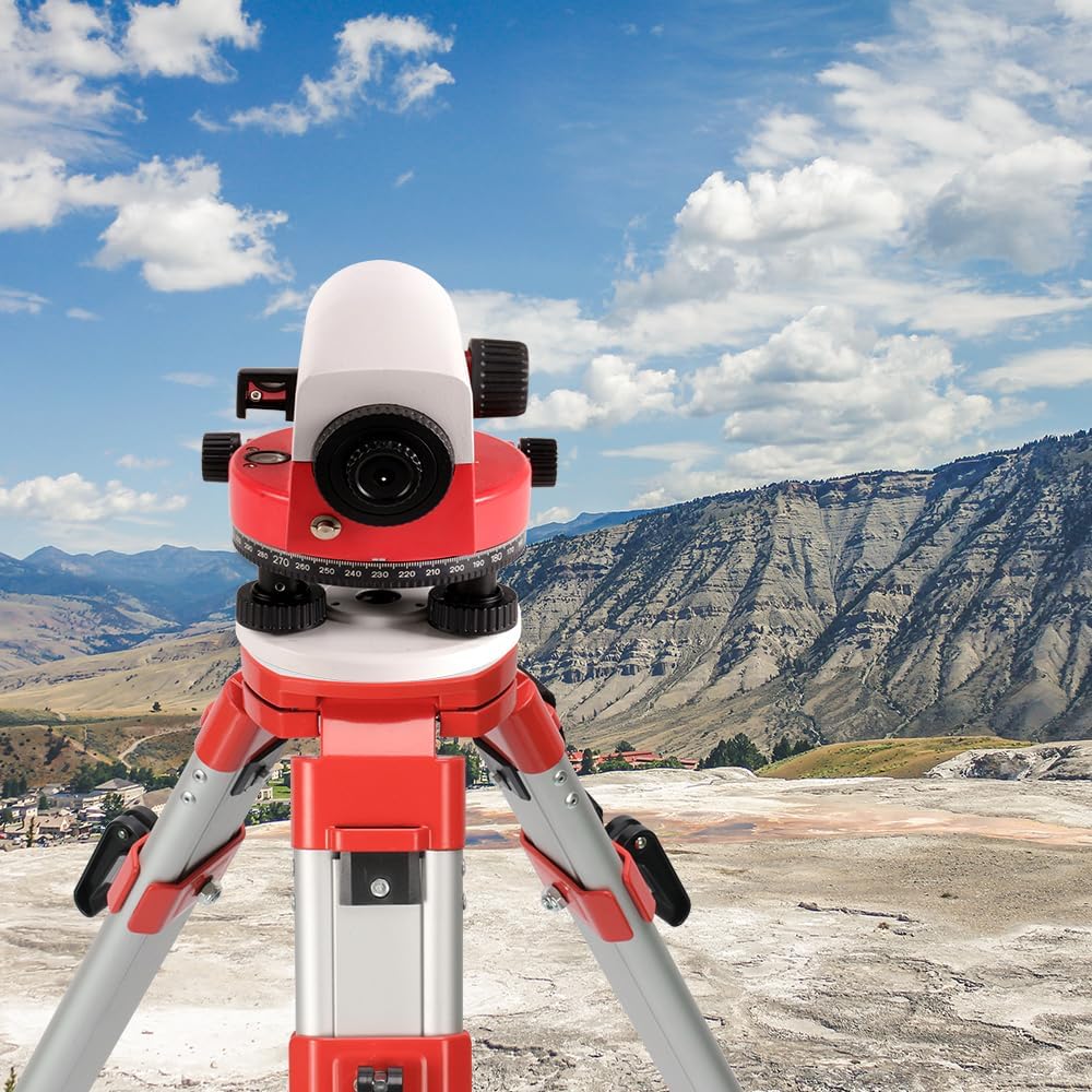 Surveying Tripod, Aluminum Survey Tripod with 5/8-Inch 11-Threaded Flat Head Quick Clamp for Auto Level - Image 9